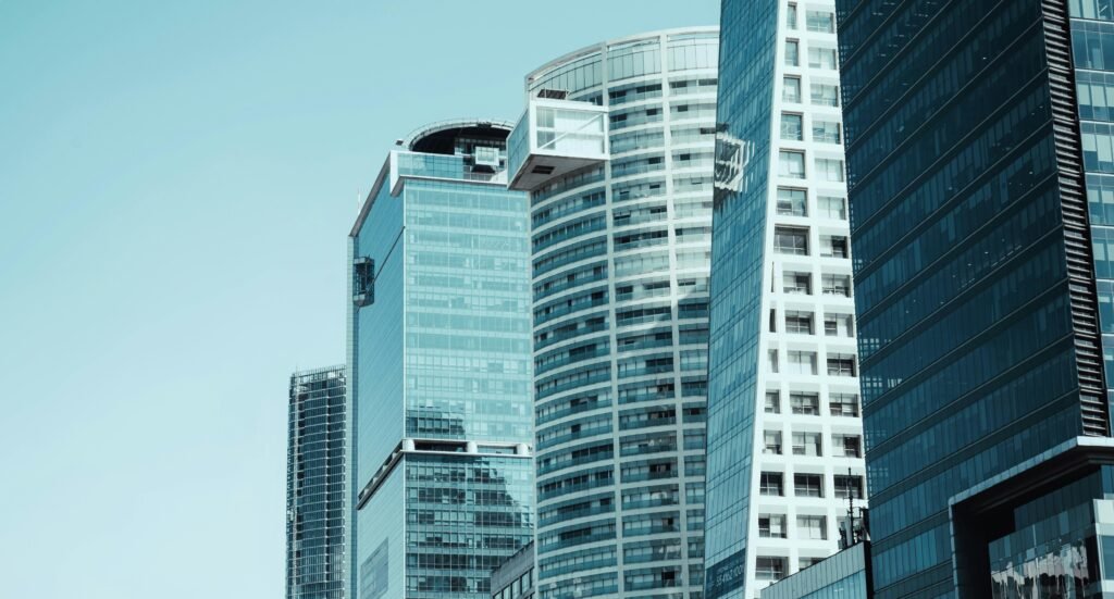 Explore the sleek architecture of downtown Mexico City's modern skyscrapers.